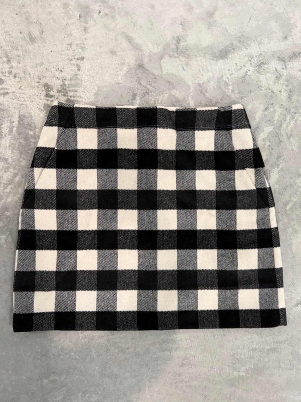 LOFT Black and White Buffalo Check Mini Skirt
